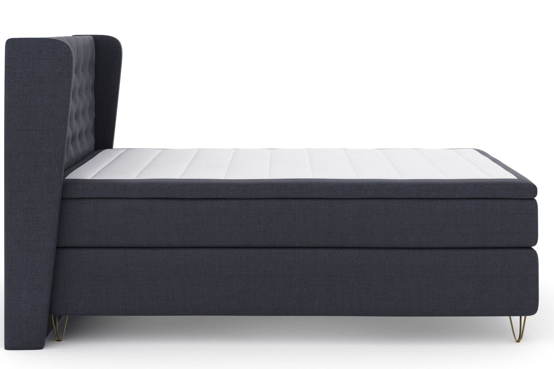 Select No 5 Komplett Sengepakke 140x200 Fast/Medium Lateks - Blå/V-formede Metallben