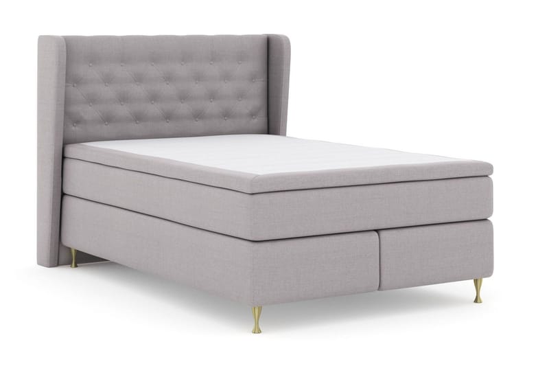 Select No 5 Komplett Sengepakke 140x200 Fast/Medium Lateks - Lysegrå/Gullben - M øbler - Senger - Kontinentalsenger