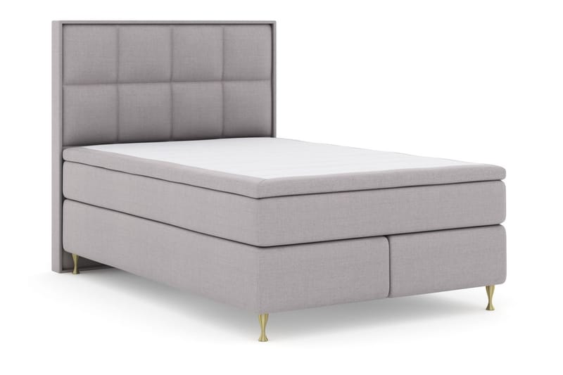 Select No 5 Komplett Sengepakke 140x200 Fast/Medium Lateks - Lysegrå/Gullben - Møbler - Senger - Komplett sengepakke