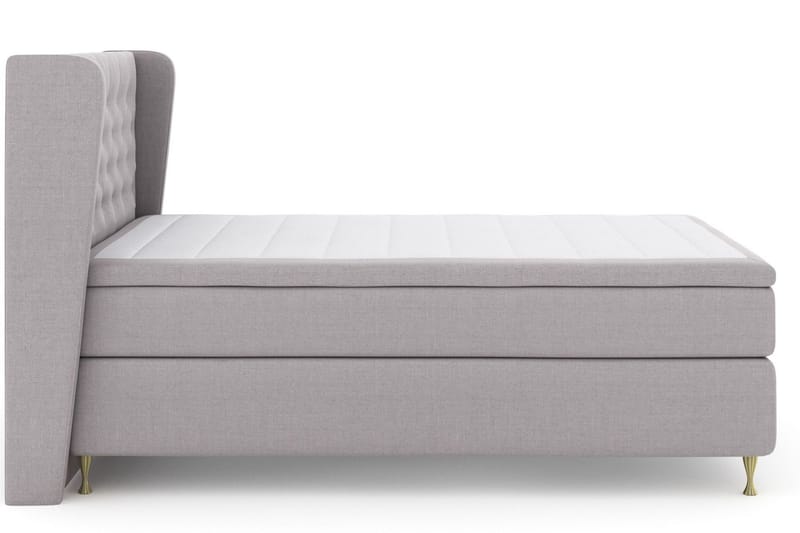 Select No 5 Komplett Sengepakke 140x200 Fast/Medium Lateks, Lysegrå/Gullben