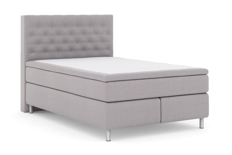 Select No 5 Komplett Sengepakke 140x200 Fast/Medium Lateks - Lysegrå/Metallben - Møbler - Senger - Kontinentalsenger