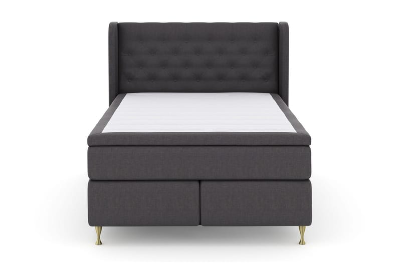 Select No 5 Komplett Sengepakke 140x200 Fast/Medium Lateks, Mørkegrå/Gullben