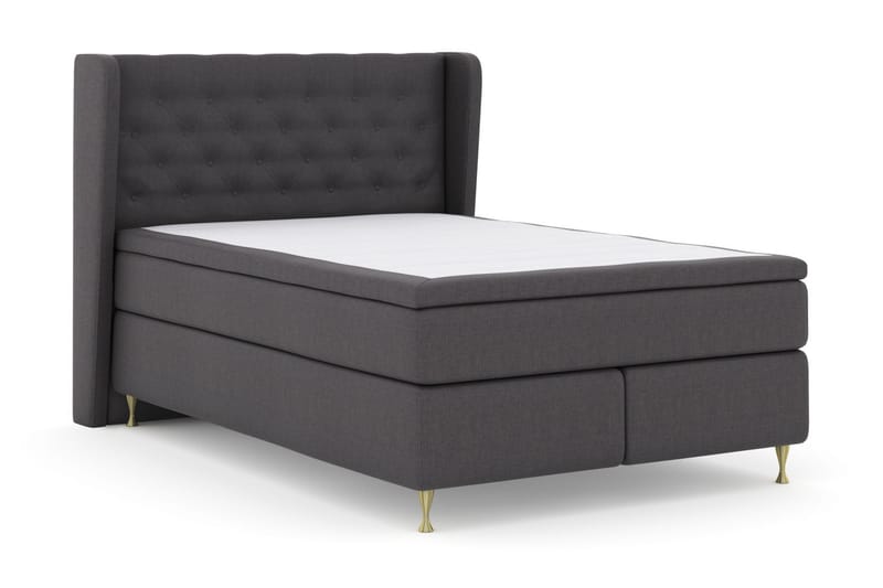 Select No 5 Komplett Sengepakke 140x200 Fast/Medium Lateks - Mørkegrå/Gullben - Møbler - Senger - Komplett sengepakke