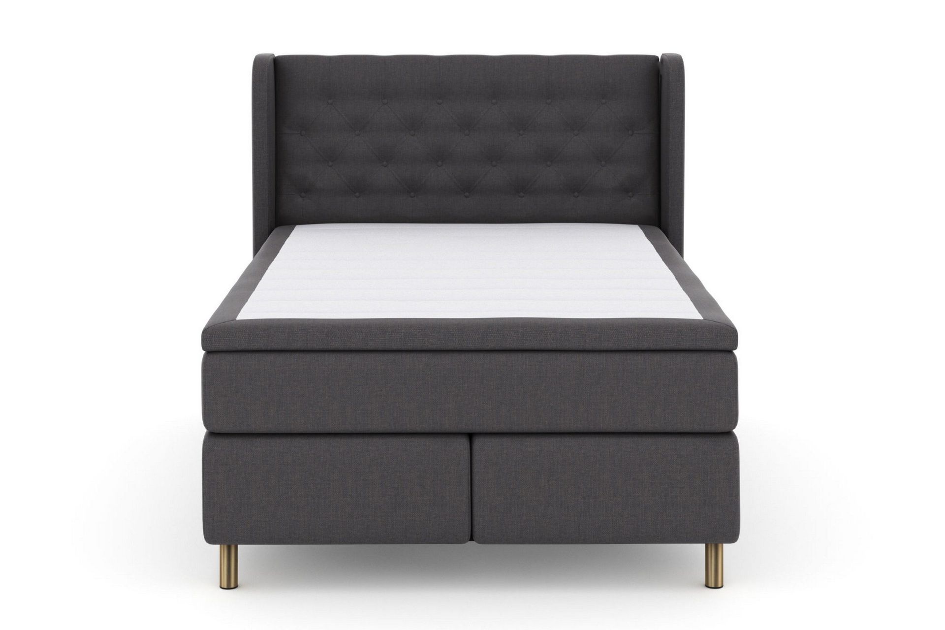 Select No 5 Komplett Sengepakke 140x200 Fast/Medium Lateks - Mørkegrå/Kobberben