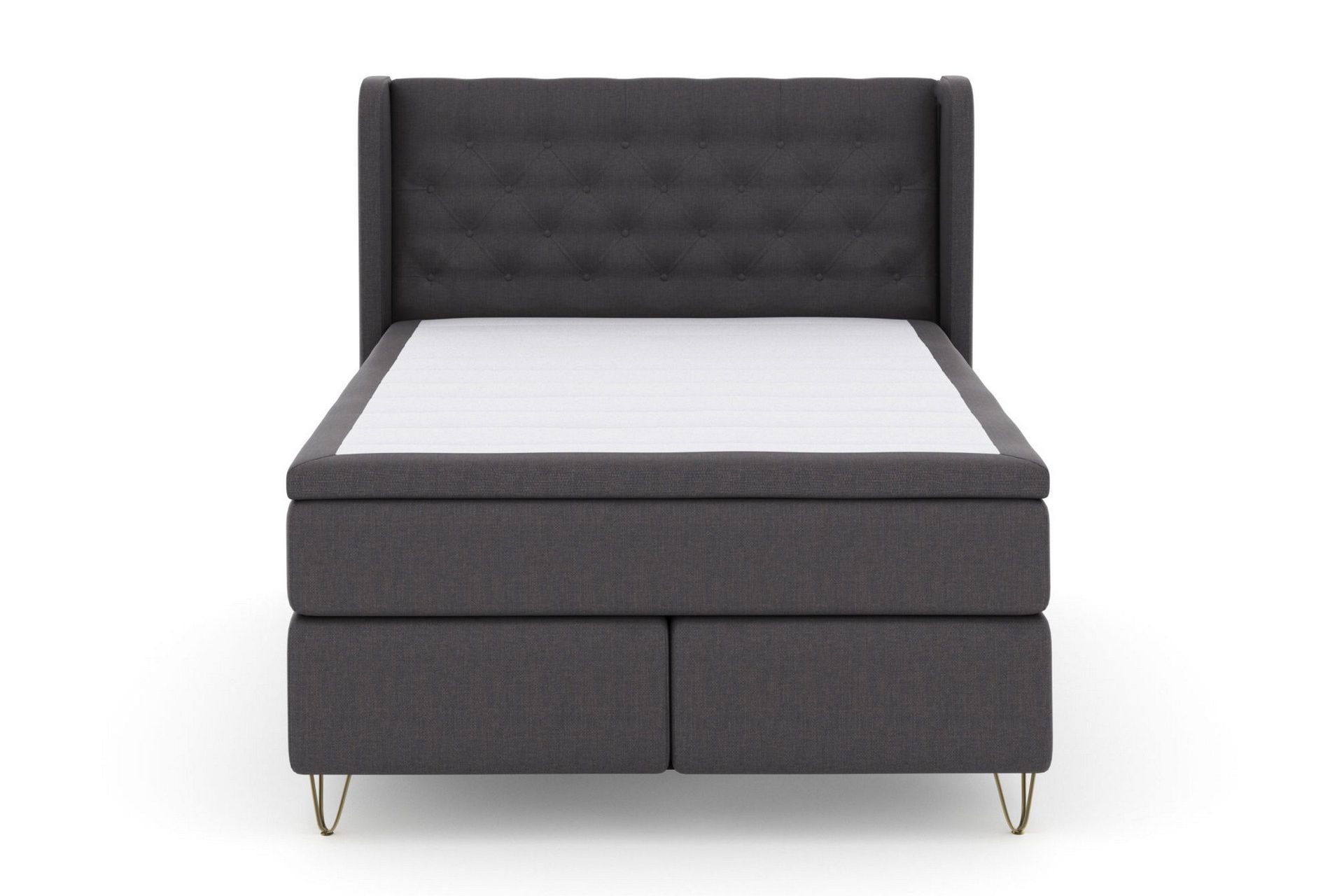 Select No 5 Komplett Sengepakke 140x200 Fast/Medium Lateks - Mørkegrå/V-formede Metallben