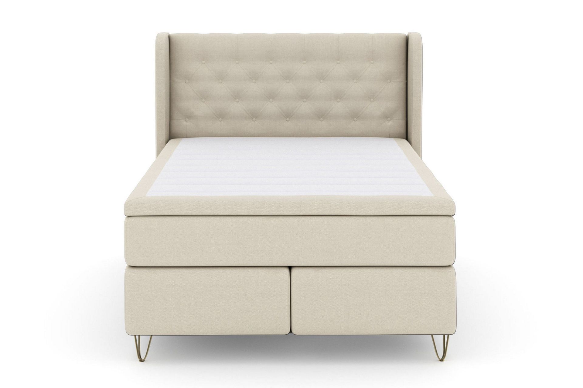 Select No 5 Komplett Sengepakke 140x200 Fast/Medium Watergel - Beige/V-formede Metallben