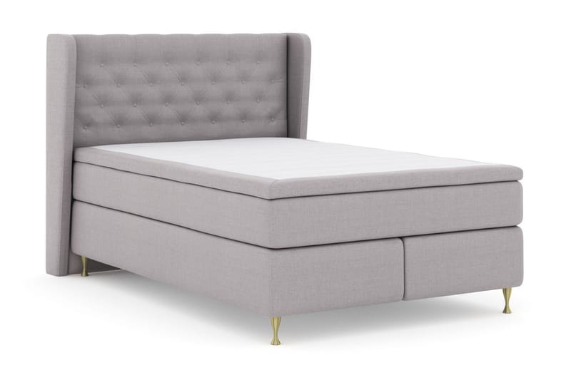 Select No 5 Komplett Sengepakke 140x200 Fast/Medium Watergel - Lysegrå/Gullben - Møbler - Senger - Komplett sengepakke