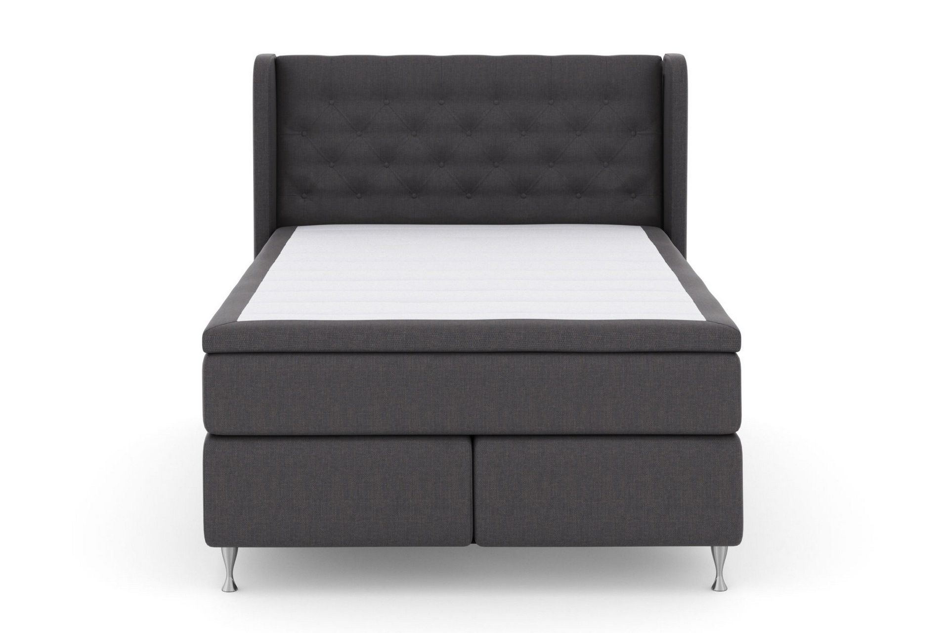 Select No 5 Komplett Sengepakke 140x200 Fast/Medium Watergel - Mørkegrå/Sølvben