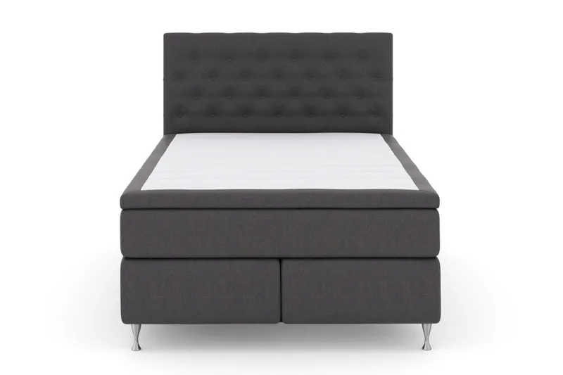 Select No 5 Komplett Sengepakke 140x200 Fast/Medium Watergel, Mørkegrå/Sølvben
