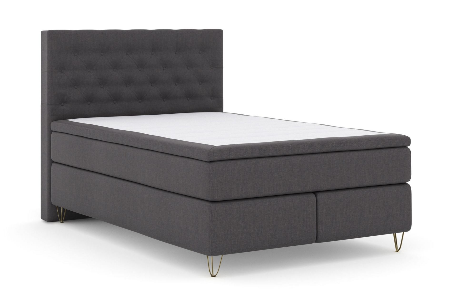 Select No 5 Komplett Sengepakke 140x200 Medium Watergel - Mørkegrå/V-formede Metallben - Møbler - Senger - Komplett sengepakke
