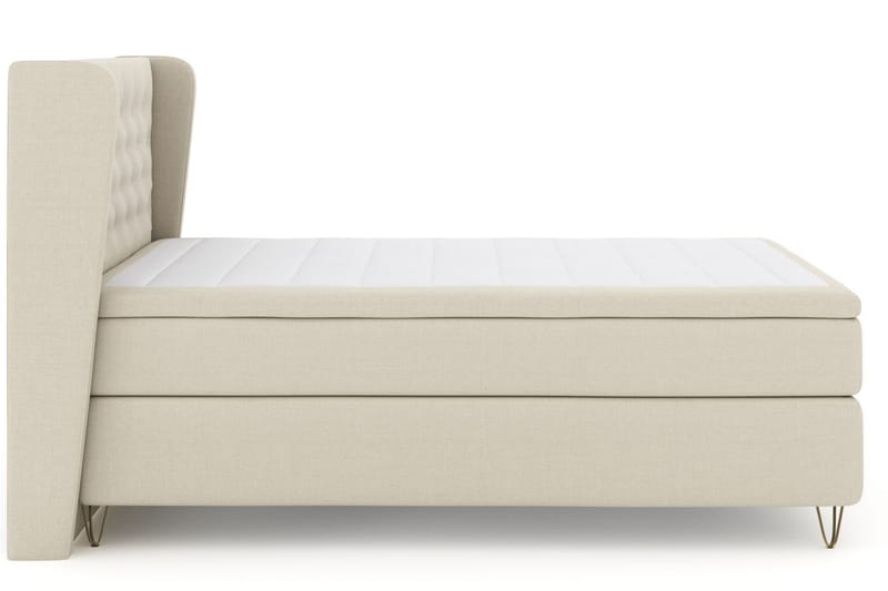 Select No 5 Komplett Sengepakke 160x200 Fast Lateks - Beige/V-formede Metallben - Møbler - Senger - Komplett sengepakke