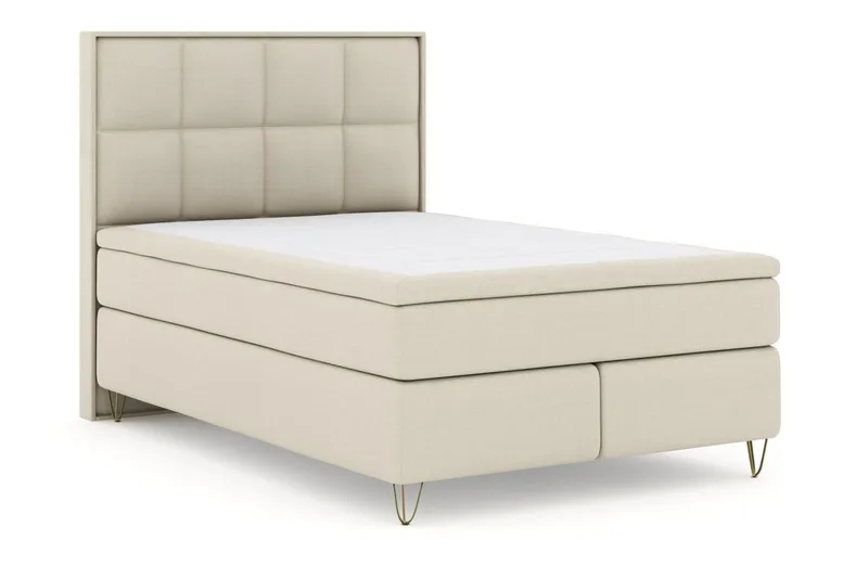 Select No 5 Komplett Sengepakke 160x200 Fast Lateks - Beige/V-formede Metallben - Møbler - Senger - Kontinentalsenger