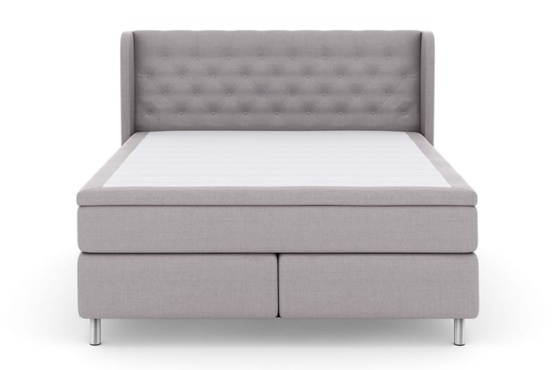 Select No 5 Komplett Sengepakke 160x200 Fast Watergel, Lysegrå/Metallben