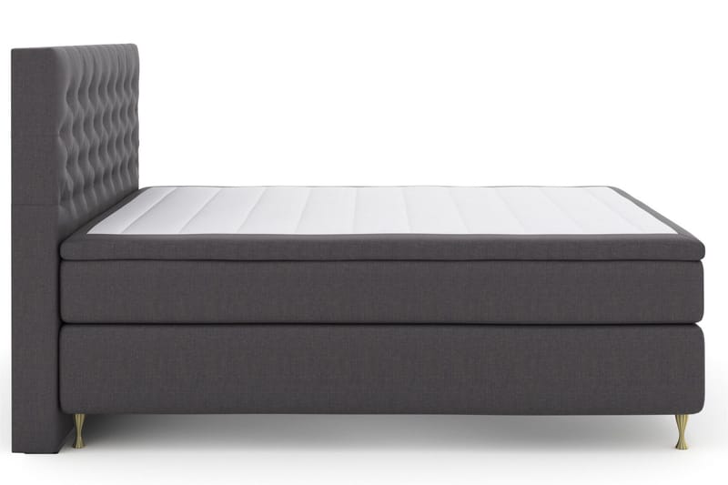 Select No 5 Komplett Sengepakke 160x200 Fast/Medium Lateks, Mørkegrå/Gullben