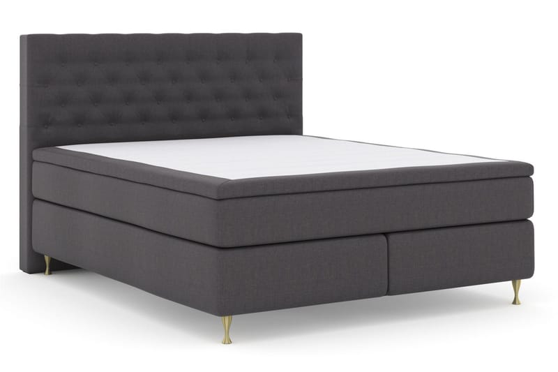 Select No 5 Komplett Sengepakke 160x200 Fast/Medium Lateks - Mørkegrå/Gullben - Møbler - Senger - Kontinentalsenger