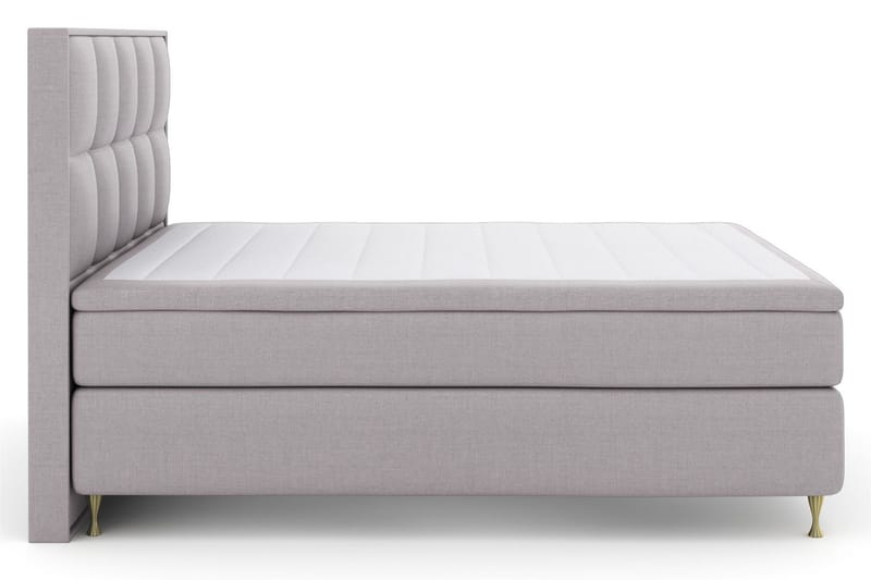 Select No 5 Komplett Sengepakke 160x200 Fast/Medium Watergel, Lysegrå/Gullben