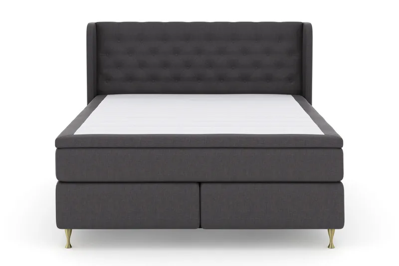 Select No 5 Komplett Sengepakke 160x200 Fast/Medium Watergel, Mørkegrå/Gullben