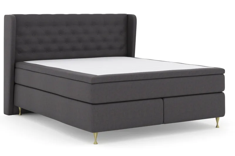 Select No 5 Komplett Sengepakke 160x200 Fast/Medium Watergel - Mørkegrå/Gullben - Møbler - Senger - Kontinentalsenger
