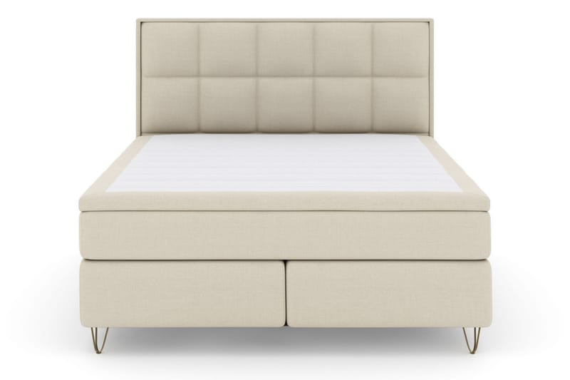 Select No 5 Komplett Sengepakke 180x200 Fast Watergel - Beige/V-formede Metallben - Møbler - Senger - Kontinentalsenger