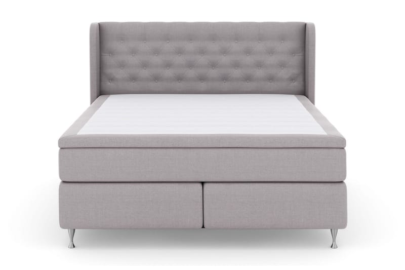 Select No 5 Komplett Sengepakke 180x200 Fast Watergel - Lysegrå/Sølvben - Møbler - Senger - Kontinentalsenger