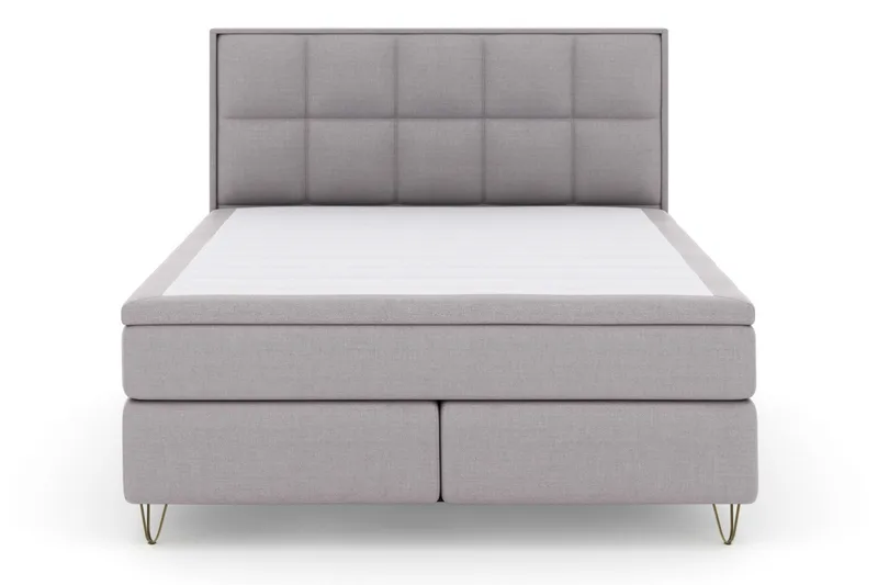 Select No 5 Komplett Sengepakke 180x200 Fast Watergel - Lysegrå/V-formede Metallben - Møbler - Senger - Kontinentalsenger