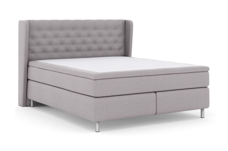 Select No 5 Komplett Sengepakke 180x200 Fast/Medium Lateks - Lysegrå/Metallben - Møbler - Senger - Kontinentalsenger