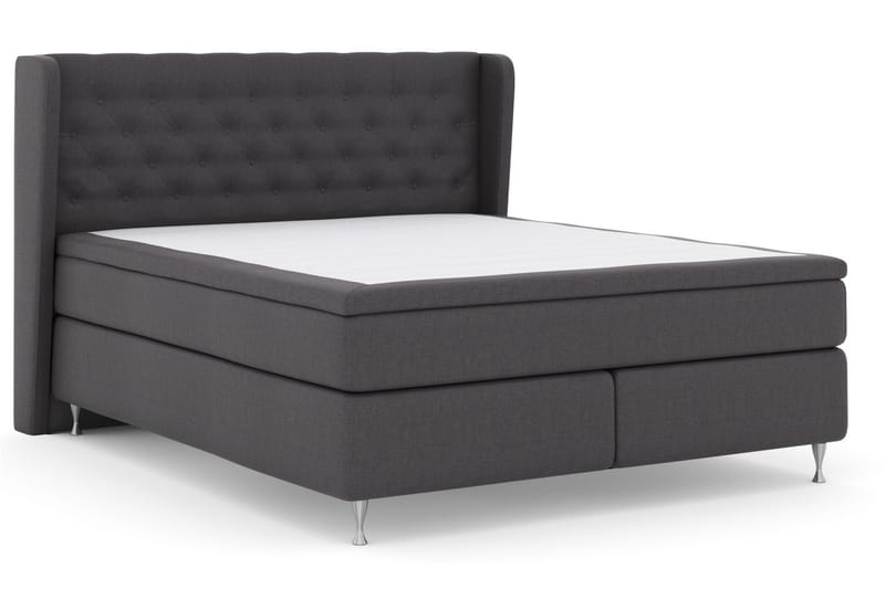 Select No 5 Komplett Sengepakke 180x200 Fast/Medium Lateks - Mørkegrå/Sølvben - Møbler - Senger - Kontinentalsenger