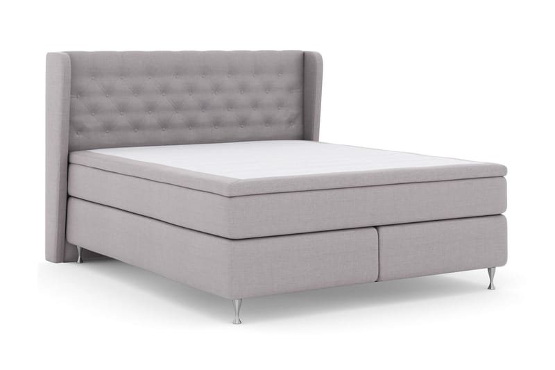 Select No 5 Komplett Sengepakke 180x200 Fast/Medium Watergel - Lysegrå/Sølvben - Møbler - Senger - Kontinentalsenger