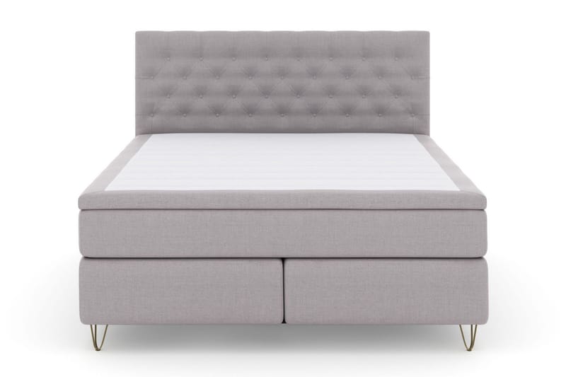 Select No 5 Komplett Sengepakke 180x200 Fast/Medium Watergel - Lysegrå/V-formede Metallben - Møbler - Senger - Kontinentalsenger