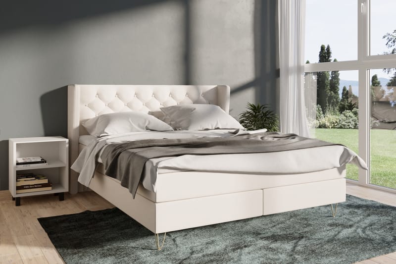 Select No 5 Komplett Sengepakke 210x210 Fast Lateks - Beige/Gullben - Møbler - Senger - Kontinentalsenger
