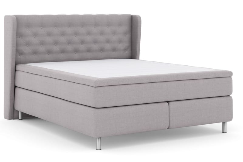 Select No 5 Komplett Sengepakke 210x210 Fast Watergel - Lysegrå/Metallben - Møbler - Senger - Komplett sengepakke