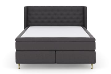 Mørkegrå/Gullben Select No 5 Komplett Sengepakke 210x210 Fast Watergel