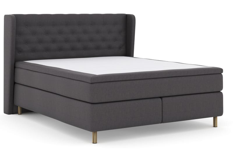 Select No 5 Komplett Sengepakke 210x210 Fast Watergel - Mørkegrå/Kobberben - Møbler - Senger - Kontinentalsenger