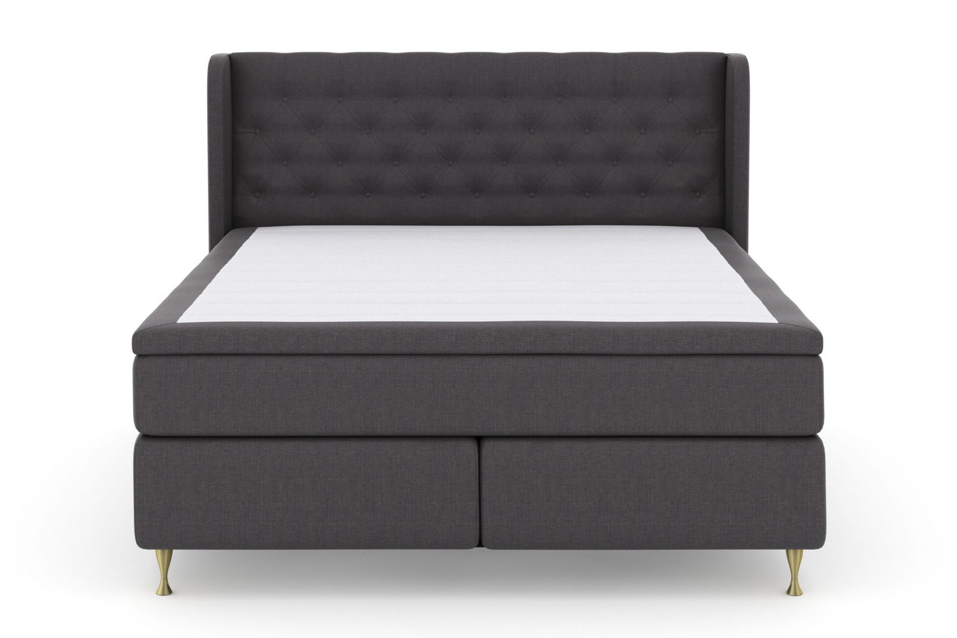 Select No 5 Komplett Sengepakke 210x210 Fast/Medium Lateks - Mørkegrå/Gullben - Møbler - Senger - Komplett sengepakke