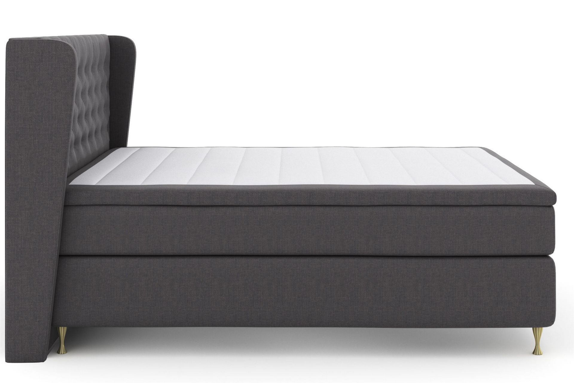Select No 5 Komplett Sengepakke 210x210 Fast/Medium Lateks - Mørkegrå/Gullben - Møbler - Senger - Komplett sengepakke