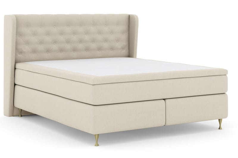 Select No 5 Komplett Sengepakke 210x210 Fast/Medium Watergel - Beige/Gullben - Møbler - Senger - Komplett sengepakke