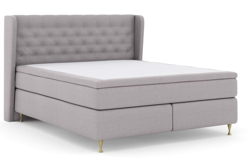 Select No 5 Komplett Sengepakke 210x210 Fast/Medium Watergel - Lysegrå/Gullben - Møbler - Senger - Komplett sengepakke