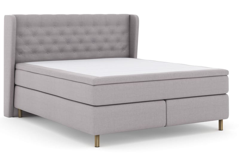 Select No 5 Komplett Sengepakke 210x210 Medium Lateks - Lysegrå/Kobberben - Møbler - Senger - Kontinentalsenger