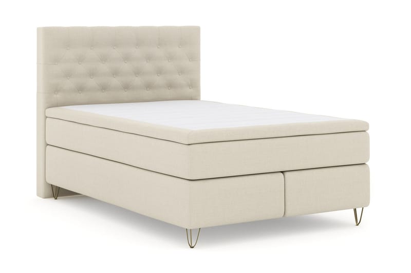 Select No 5 Kontinentalseng 140x200 Fast/Medium Lateks - Beige/V-formede Metallben - Møbler - Senger - Kontinentalsenger