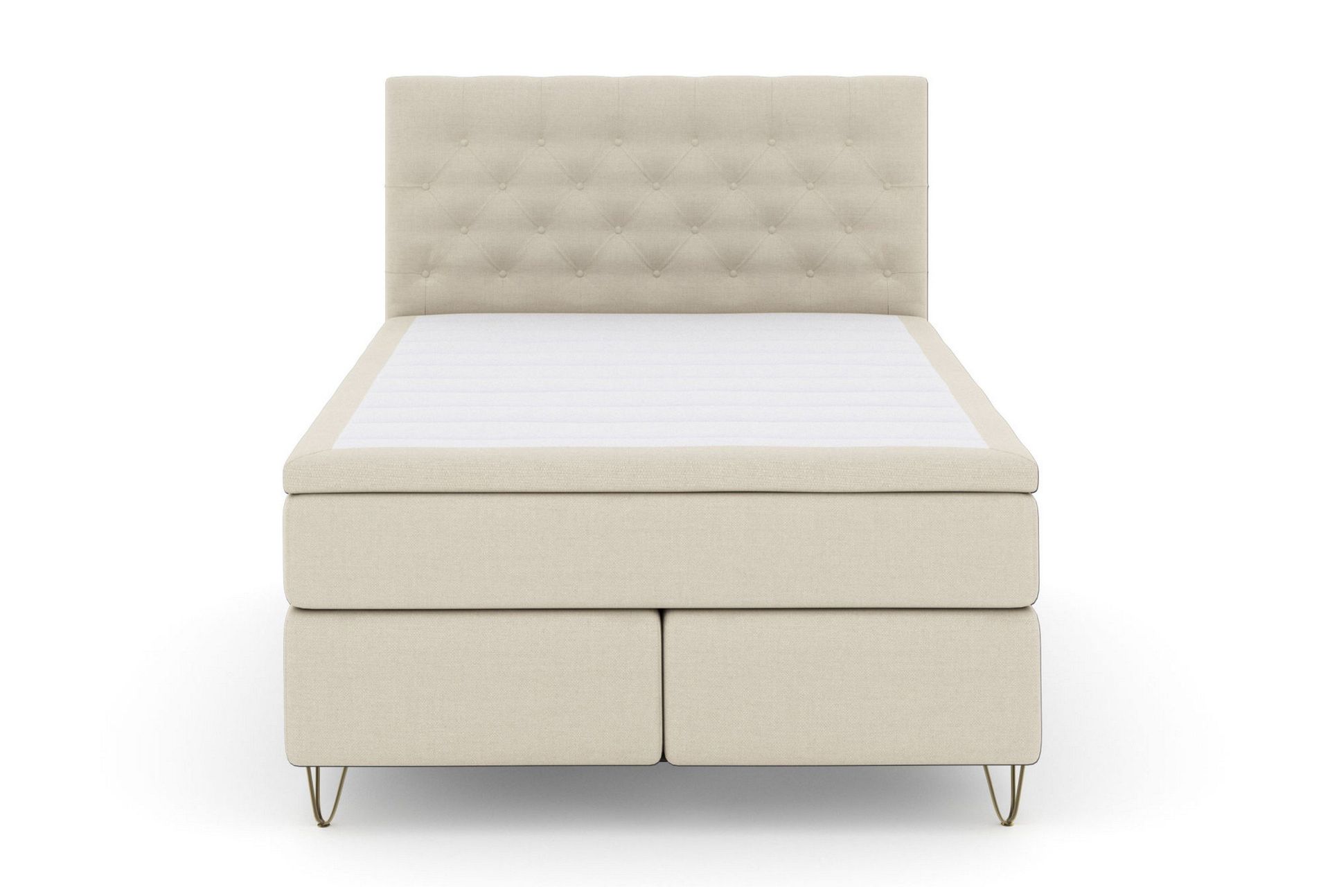 Select No 5 Kontinentalseng 140x200 Fast/Medium Watergel - Beige/V-formede Metallben