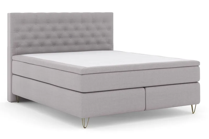 Select No 5 Kontinentalseng 160x200 Fast Watergel - Lysegrå/V-formede Metallben - Møbler - Senger - Kontinentalsenger