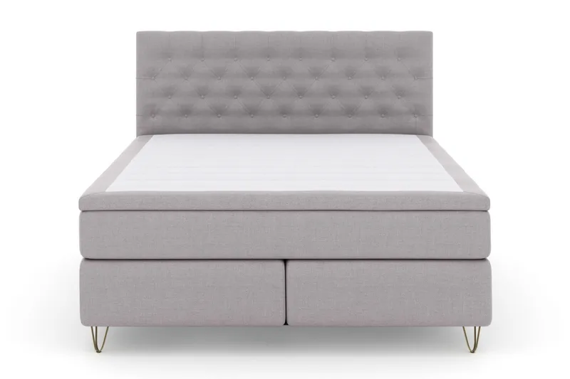 Select No 5 Kontinentalseng 180x200 Fast Watergel, Lysegrå/V-formede Metallben