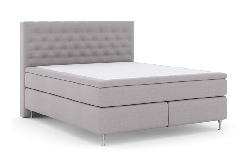 Select No 5 Kontinentalseng 180x200 Fast/Medium Lateks - Lysegrå/Sølvben - Møbler - Senger - Kontinentalsenger
