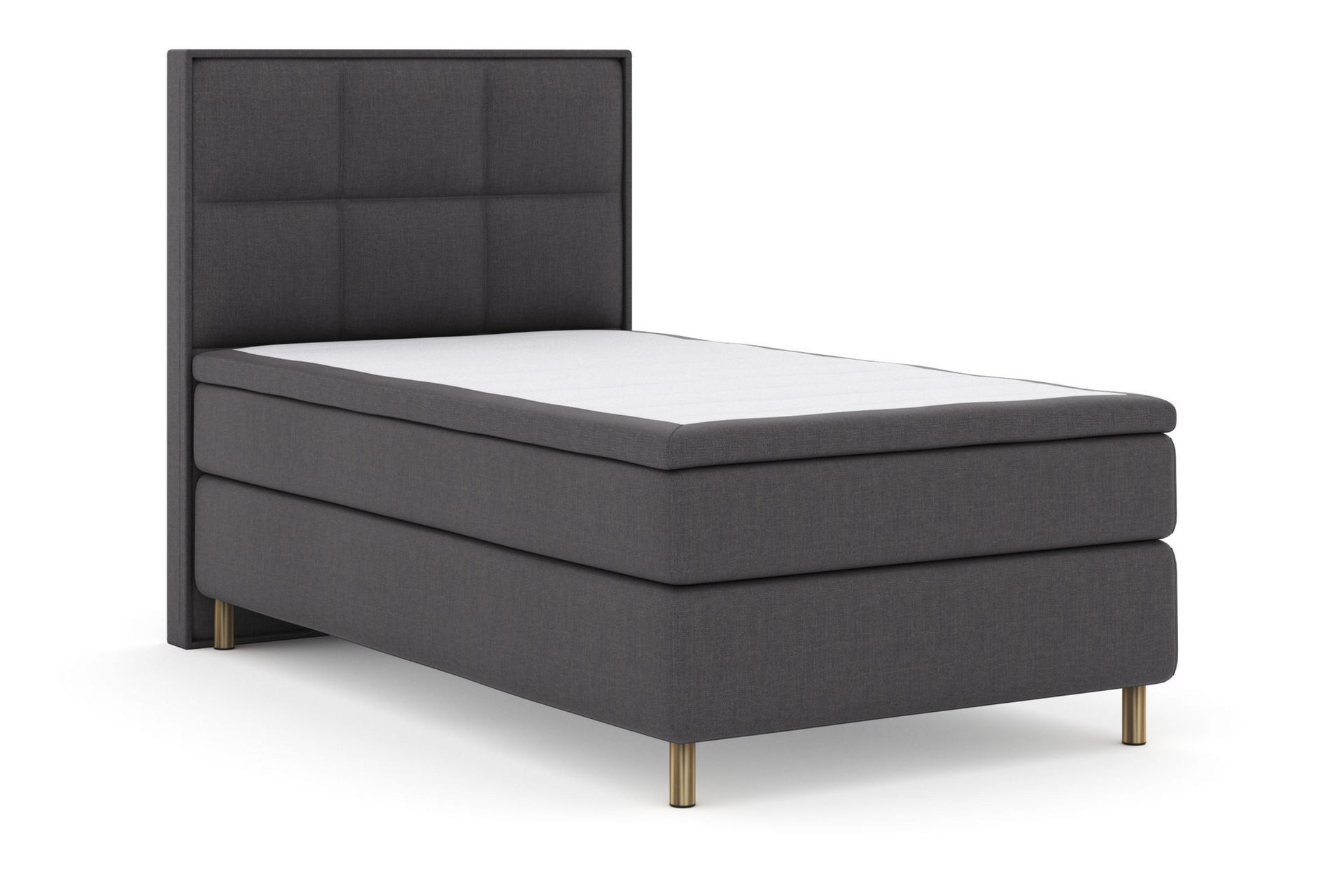 Select No 6 Komplett Sengepakke 120x200 Fast Lateks/Memory - Mørkegrå/Kobberben - Møbler - Senger - Komplett sengepakke