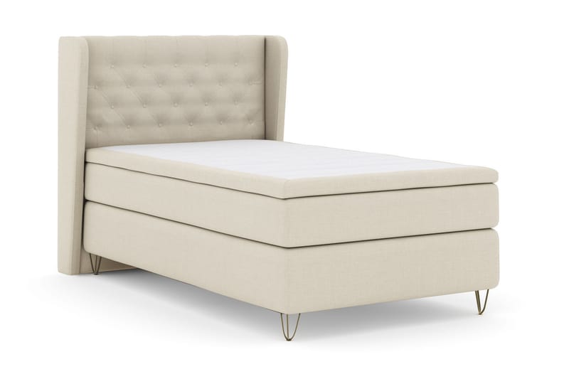 Select No 6 Komplett Sengepakke 120x200 Fast Watergel - Beige/V-formede Metallben - Møbler - Senger - Kontinentalsenger