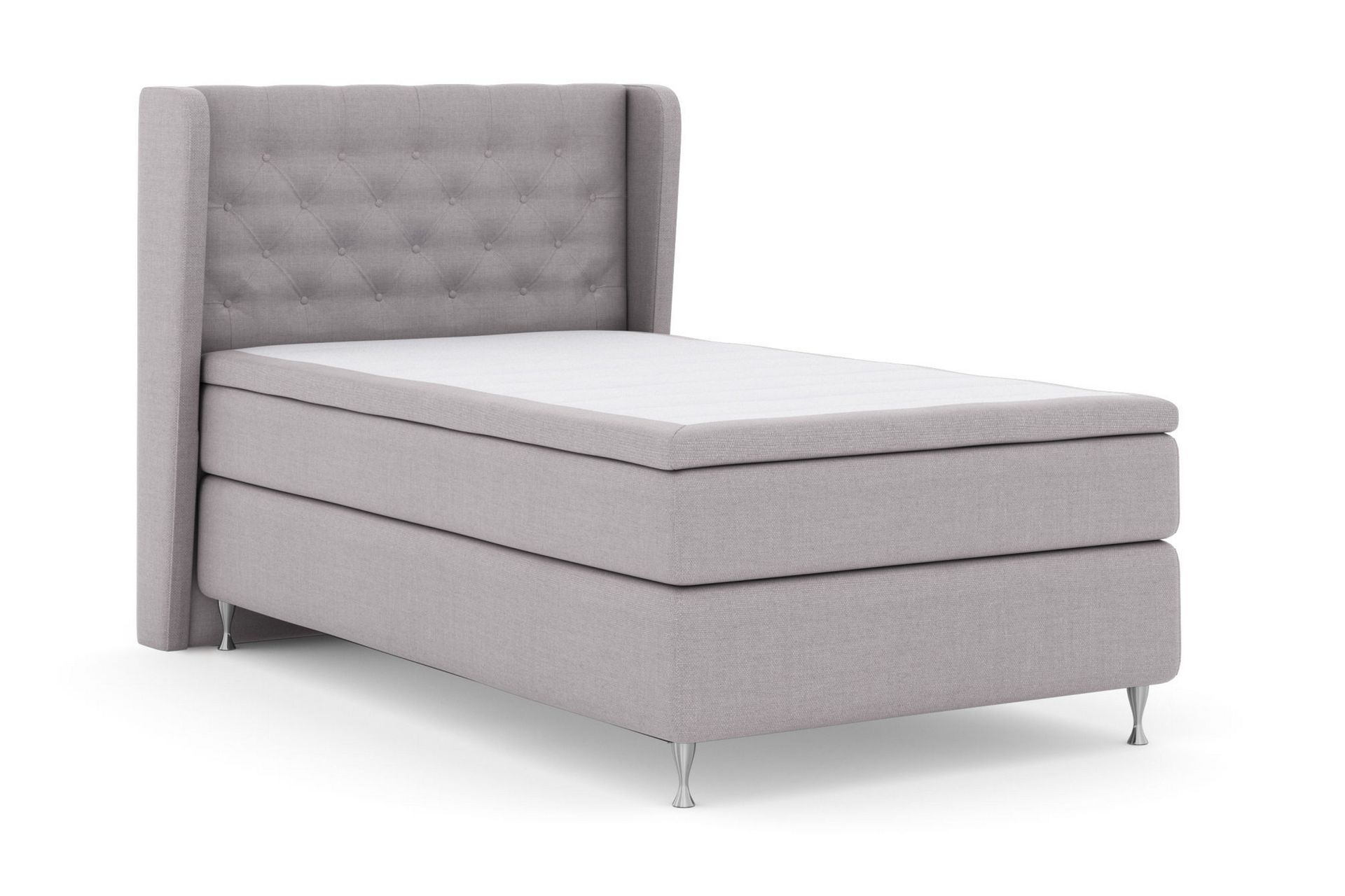 Select No 6 Komplett Sengepakke 120x200 Fast Watergel - Lysegrå/Sølvben - Møbler - Senger - Komplett sengepakke