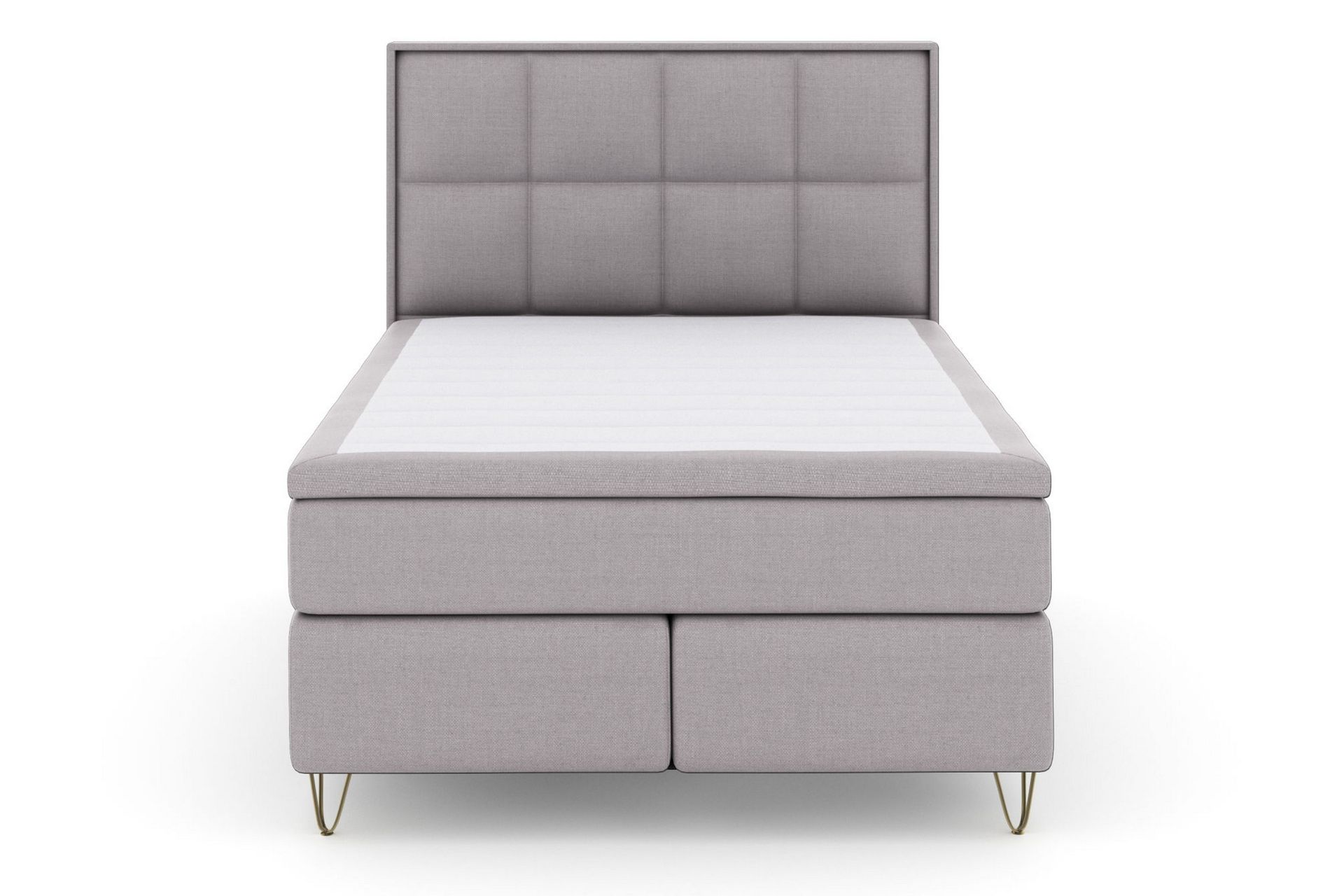 Select No 6 Komplett Sengepakke 140x200 Fast Watergel - Lysegrå/V-formede Metallben - Møbler - Senger - Komplett sengepakke
