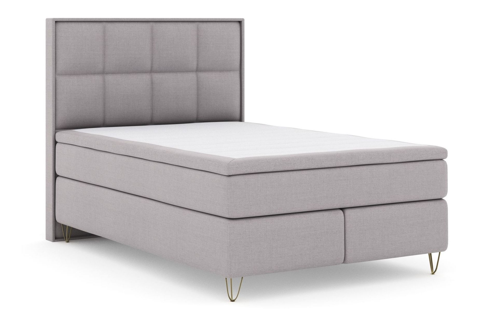 Select No 6 Komplett Sengepakke 140x200 Fast Watergel - Lysegrå/V-formede Metallben - Møbler - Senger - Komplett sengepakke