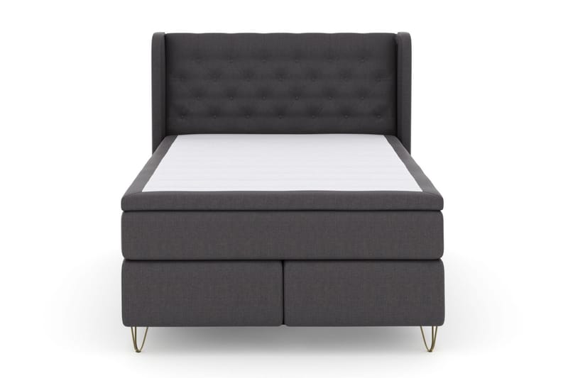 Select No 6 Komplett Sengepakke 140x200 Fast Watergel - Mørkegrå/V-formede Metallben - Møbler - Senger - Komplett sengepakke