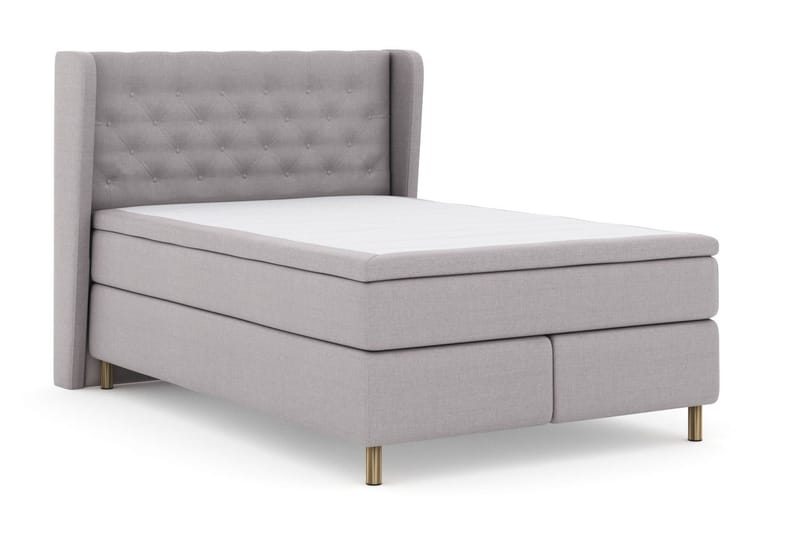Select No 6 Komplett Sengepakke 140x200 Fast/Medium Watergel - Lysegrå/Kopperben - Møbler - Senger - Kontinentalsenger